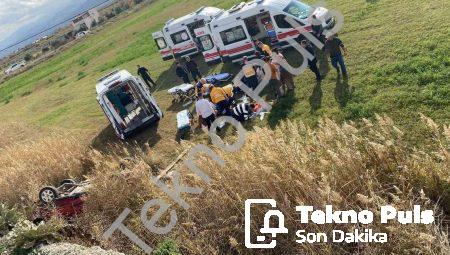 Manisa’da Araç Tarlaya Savruldu: 1 Bebek Dahil 5 Kişi Yaralandı