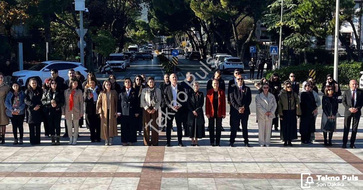 "Muğla'da Kadına Yönelik Şiddetle Mücadele İçin Anlamlı Tören" başlıklı haber için fotorealistik, pr
