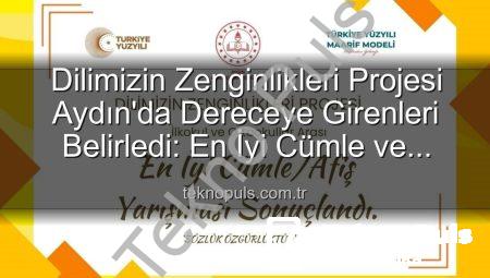 Dilimizin Zenginlikleri Projesi Aydın’da Dereceye Girenleri Belirledi: En İyi Cümle ve Afişler Ödüllendirildi