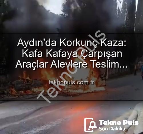 Aydın trafik kazası - Aydın'da Korkunç Kaza: Kafa Kafaya Çarpışan Araçlar Alevlere Teslim Oldu, 2 Yaralı!